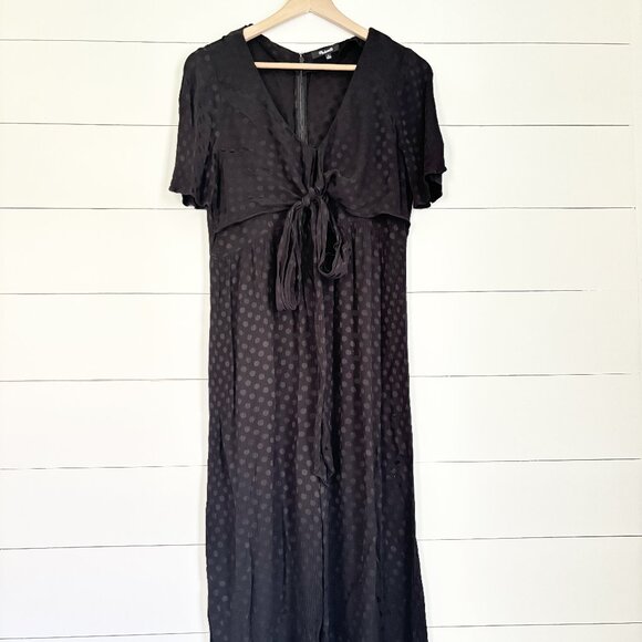 Madewell black wide leg jumper with monochromatic polka dots - Picture 1 of 6